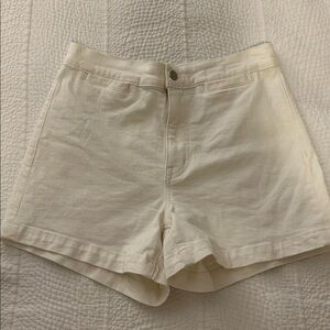 Madewell Off-White Ecru Cotton Denim Emmett Shorts
